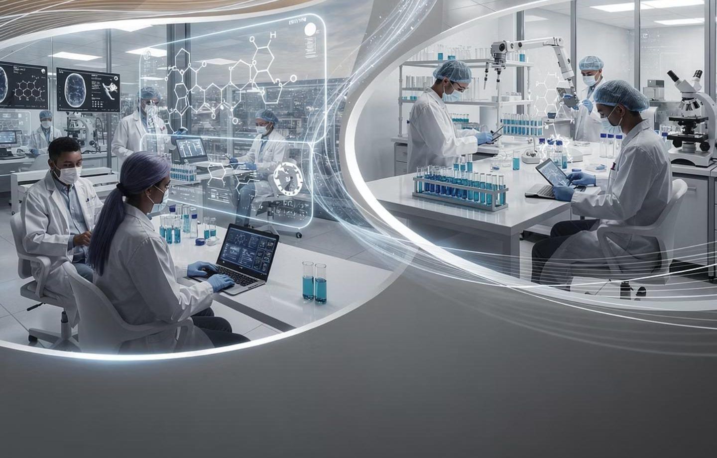 最先端の医療研究ラボで働く研究者たち